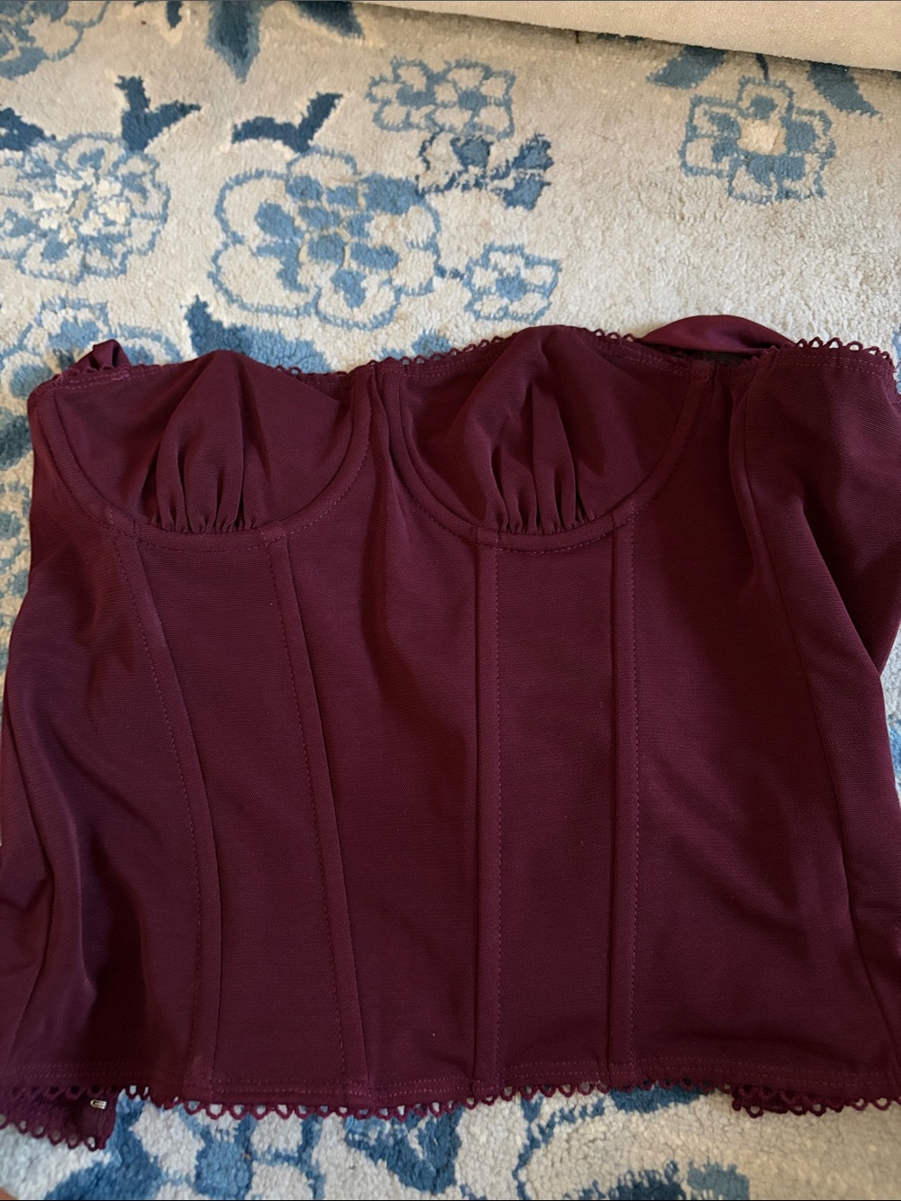 Edikted Burgundy Strapless Bustier Camisole